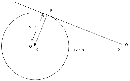 A Tangent Pq At A Point P Of A Circle Of Radius Cm Meets A Line